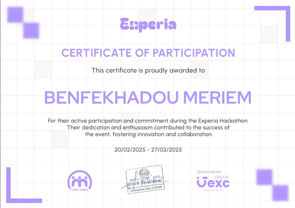 Experia Hackathon