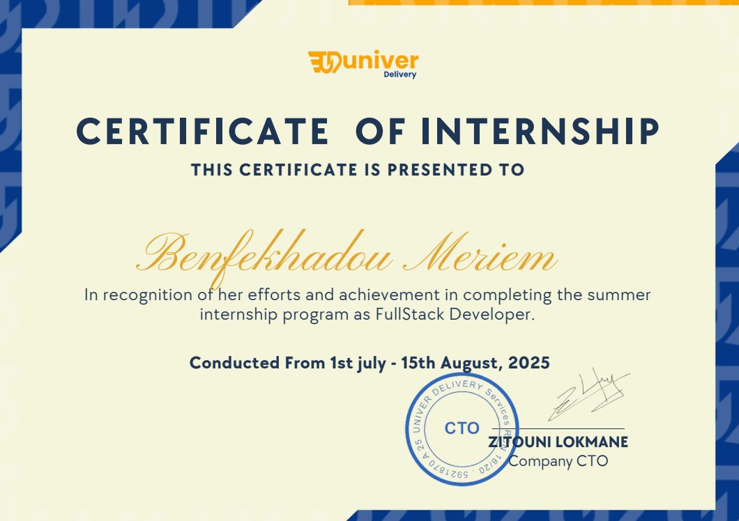 Summer Internship — FullStack Developer